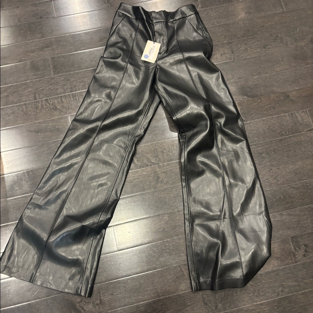 Elan Vegan Leather Wide Leg Pant